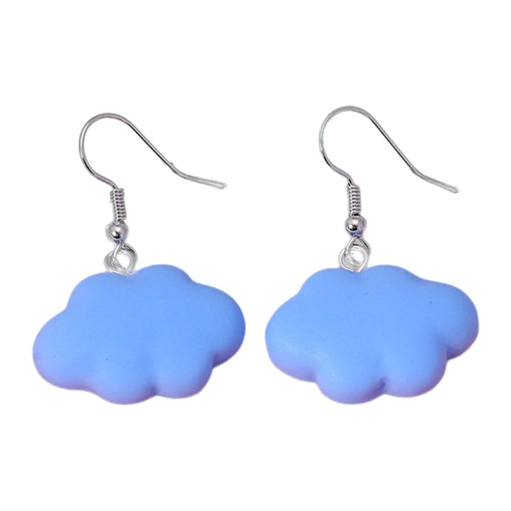 1 Pair Hook Earrings Cartoon Cloud Lovely Candy Color Dangle Earrings for Daily Wear Image 1