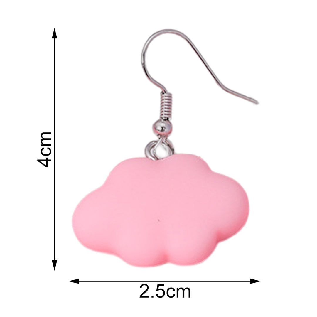 1 Pair Hook Earrings Cartoon Cloud Lovely Candy Color Dangle Earrings for Daily Wear Image 9