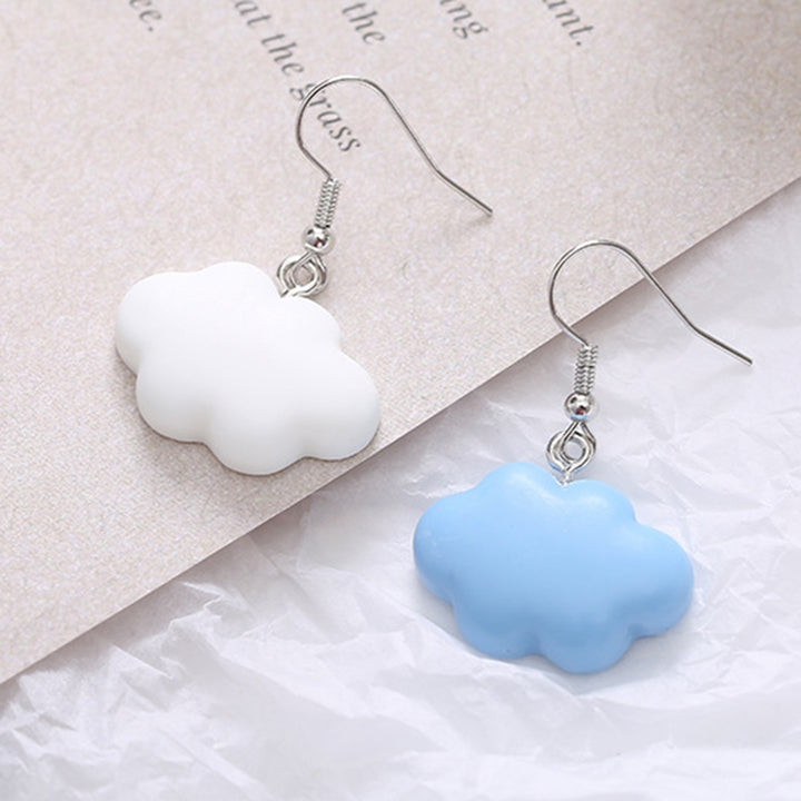 1 Pair Hook Earrings Cartoon Cloud Lovely Candy Color Dangle Earrings for Daily Wear Image 10