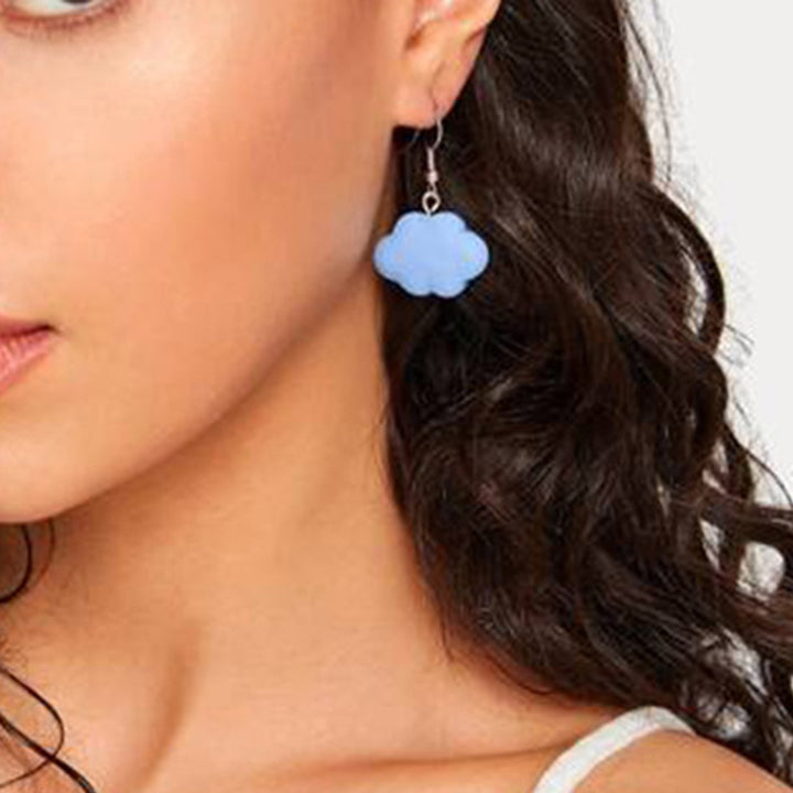 1 Pair Hook Earrings Cartoon Cloud Lovely Candy Color Dangle Earrings for Daily Wear Image 11