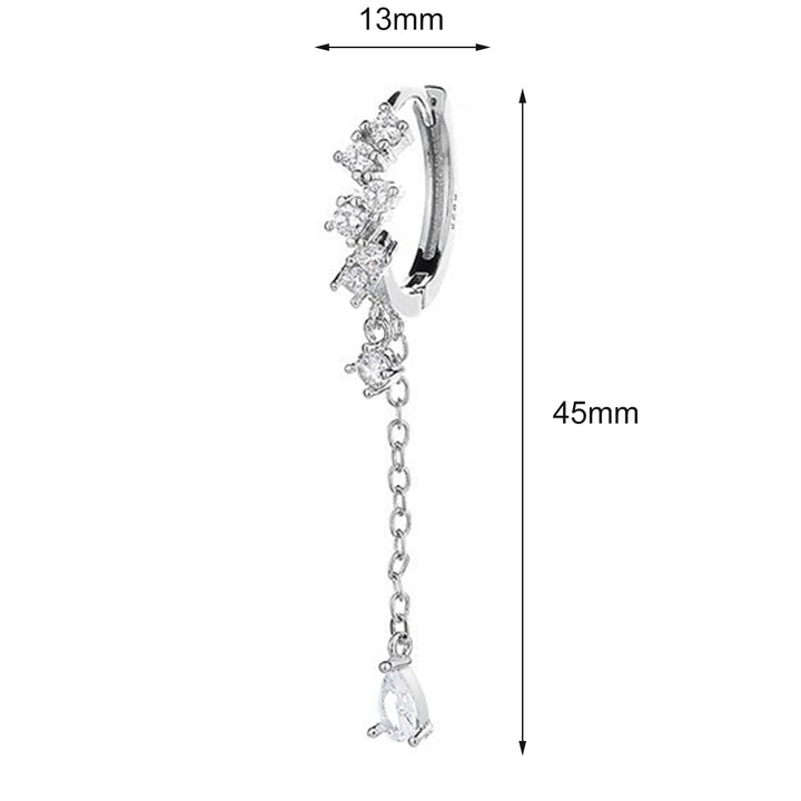 1Pc Women Earring Water Drop-shaped Pendant Tassel Cubic Zirconia Dangle Earring for Banquet Party Wedding Prom Image 6