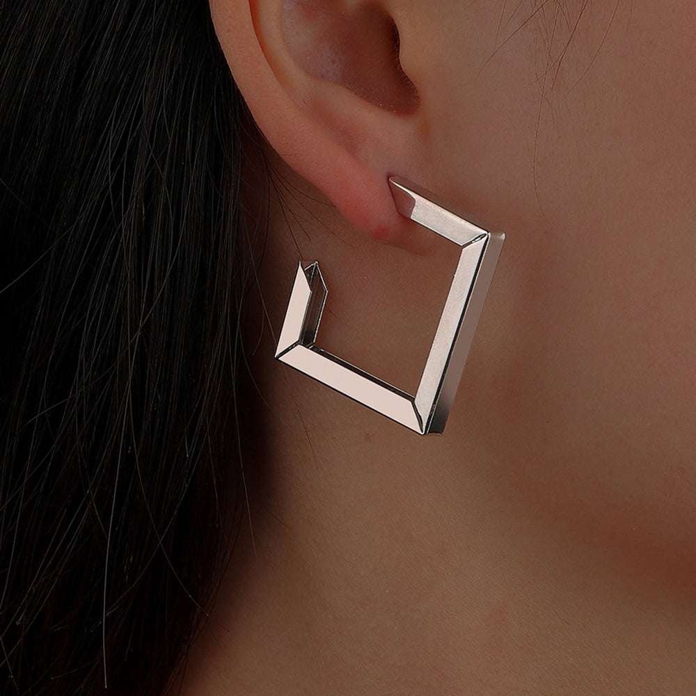 1 Pair Stud Earrings Rhombic Ins Style Jewelry Plated Geometric Drop Earrings for Party Image 2