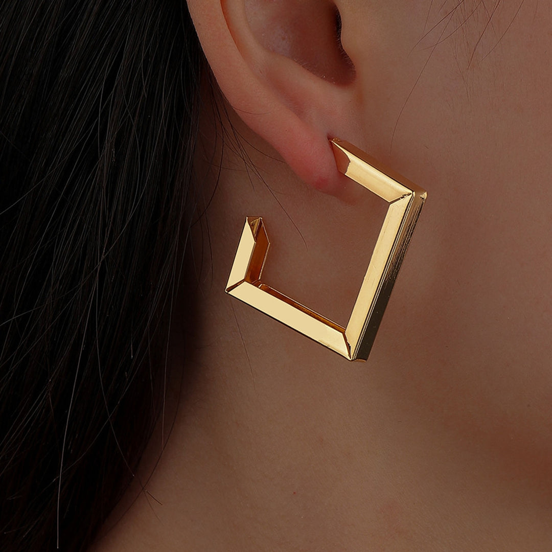 1 Pair Stud Earrings Rhombic Ins Style Jewelry Plated Geometric Drop Earrings for Party Image 7