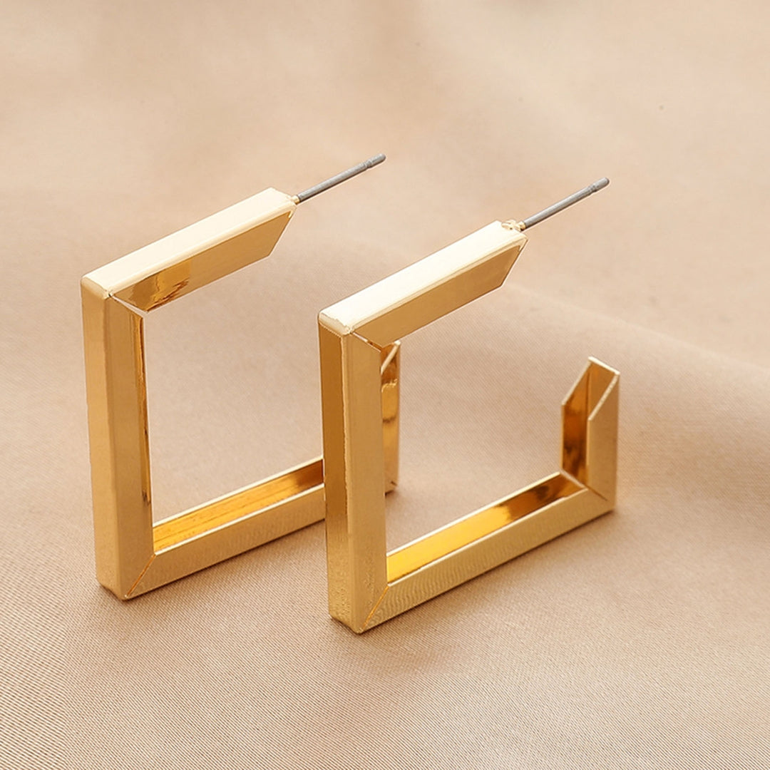 1 Pair Stud Earrings Rhombic Ins Style Jewelry Plated Geometric Drop Earrings for Party Image 8