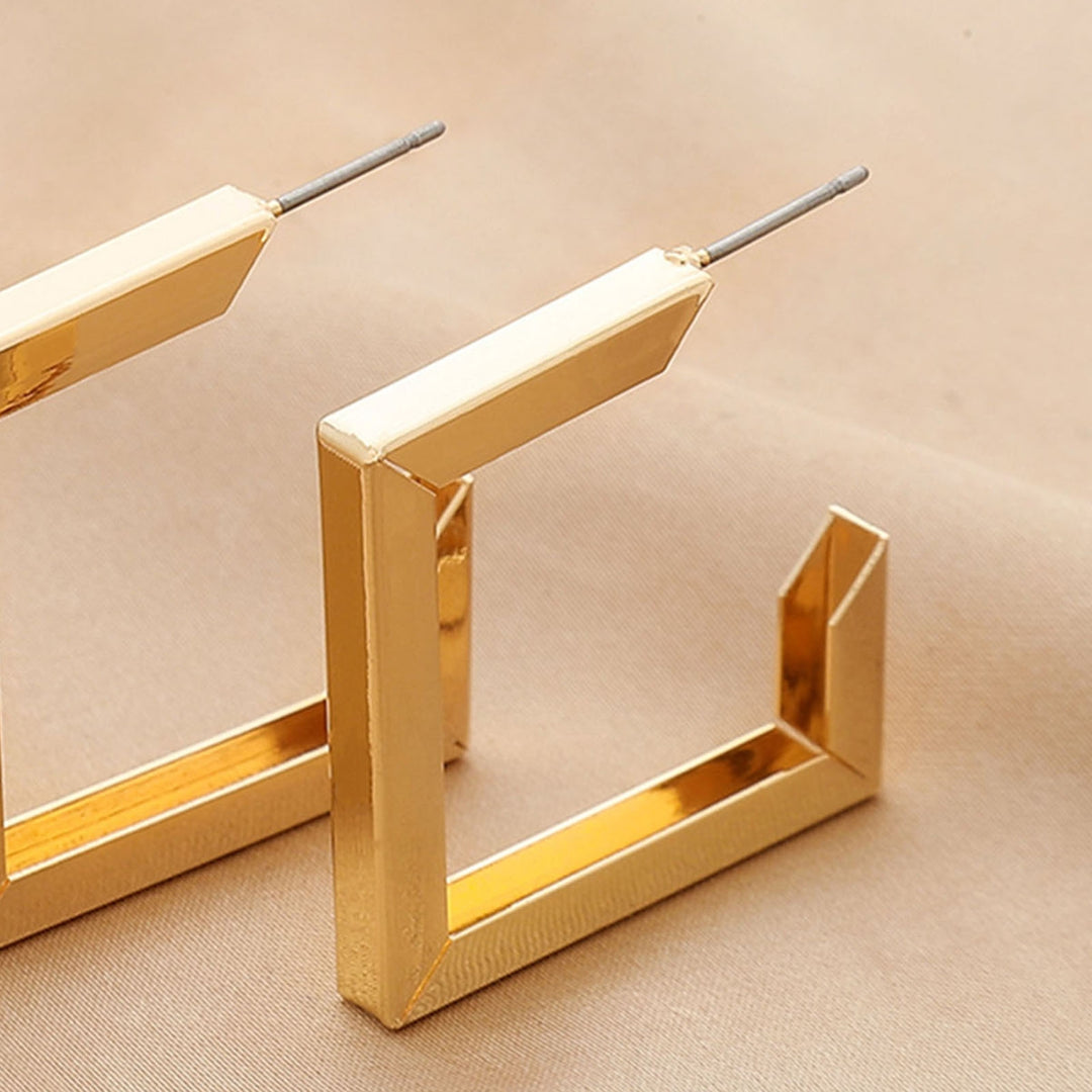 1 Pair Stud Earrings Rhombic Ins Style Jewelry Plated Geometric Drop Earrings for Party Image 9