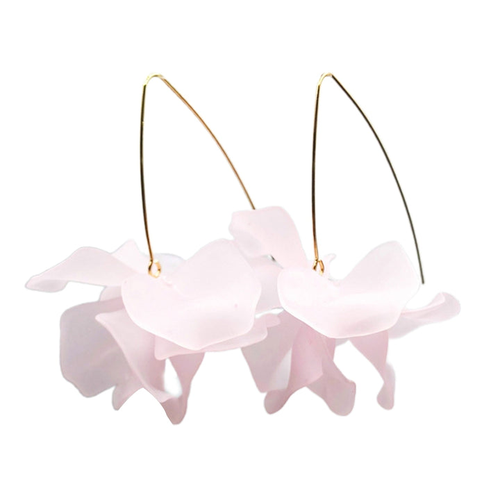 1 Pair Hook Earrings Flower Bohemian Jewelry Exaggerated Handmade Petal Earrings for Daily Wear Wedding Dating Image 8