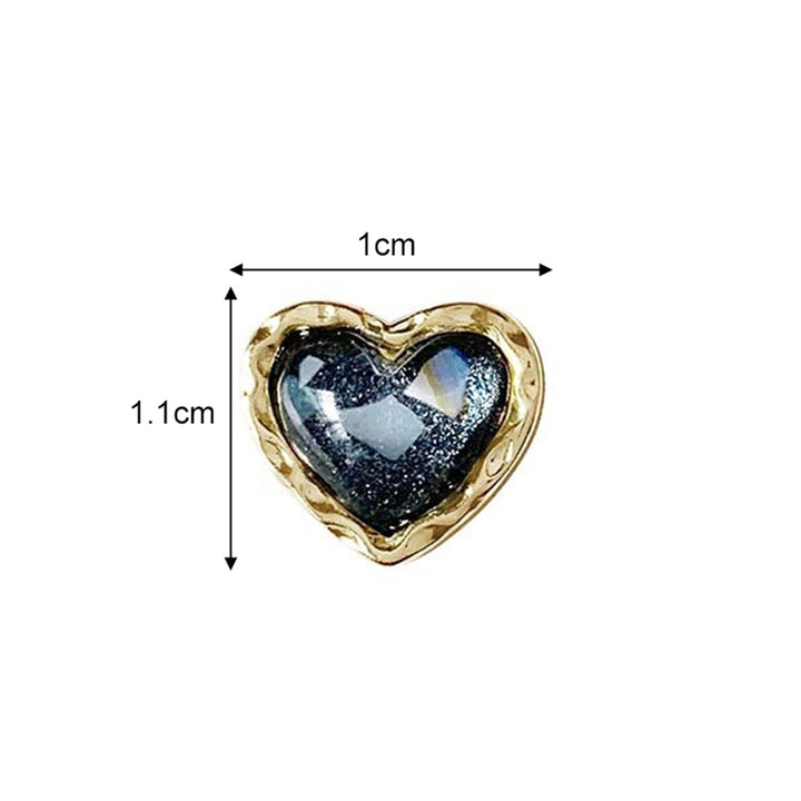 1 Pair Stud Earrings Heart Plating Jewelry Korean Style Electroplating Ear Studs for Wedding Party Banquet Prom Image 7