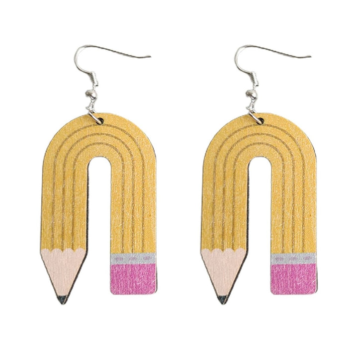 1 Pair Fashion Earrings Charming Pencil Shape Creative Decoration Leopard Women Fashion Earrings for Outdoor Image 1