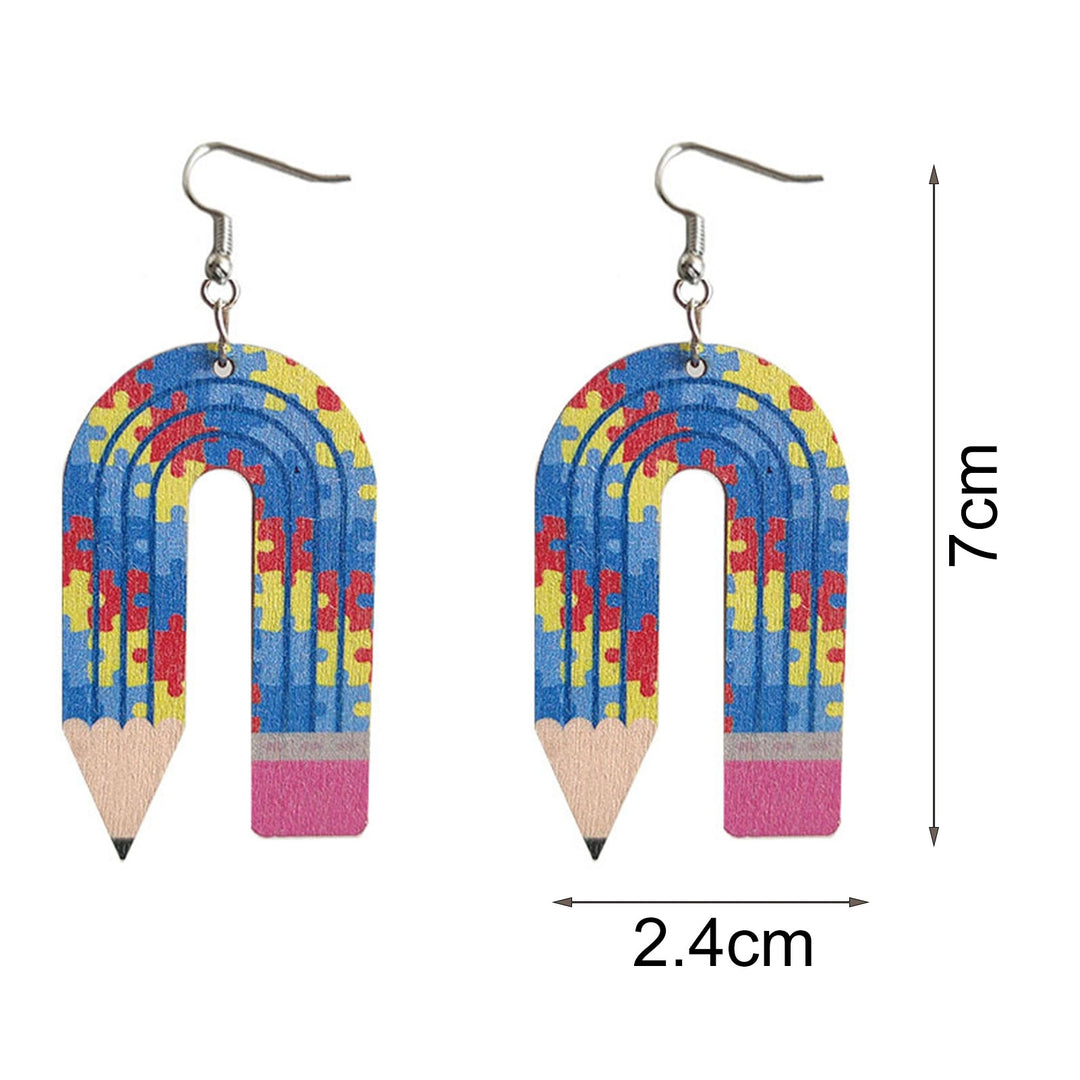 1 Pair Fashion Earrings Charming Pencil Shape Creative Decoration Leopard Women Fashion Earrings for Outdoor Image 11