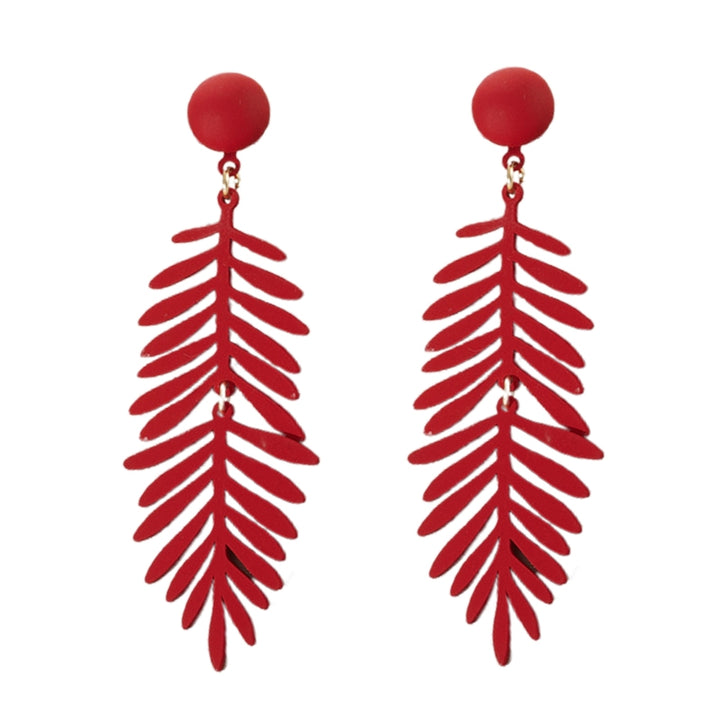 1 Pair Women Earrings Leaf Vivid Lady Earrings Jewelry Image 2