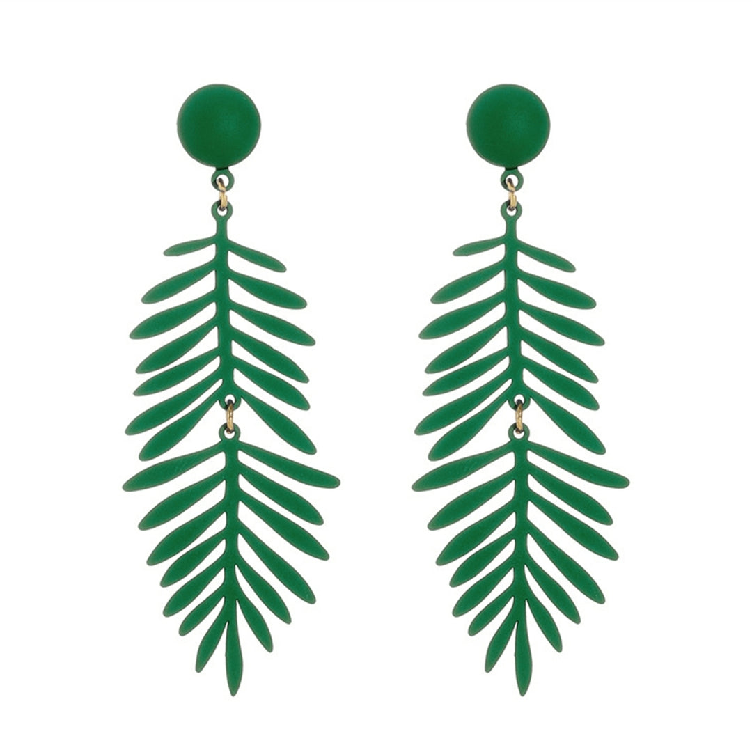 1 Pair Women Earrings Leaf Vivid Lady Earrings Jewelry Image 6