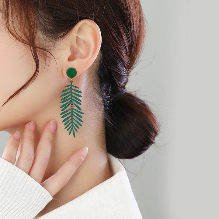 1 Pair Women Earrings Leaf Vivid Lady Earrings Jewelry Image 10