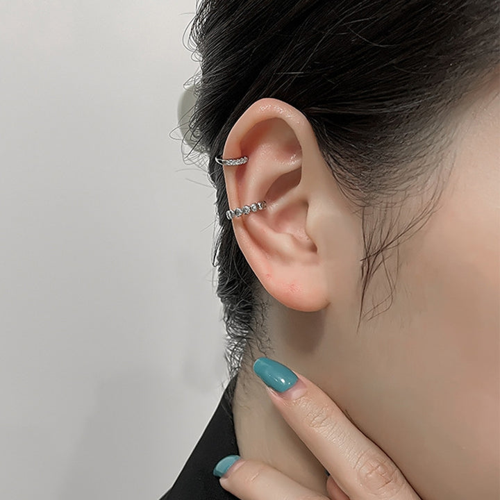 1Pc Ear Clip Non-Piercing Shiny Decorative Attractive All-match Jewelry Gift Circle Women Fashion Seashell Ear Cuff Image 2