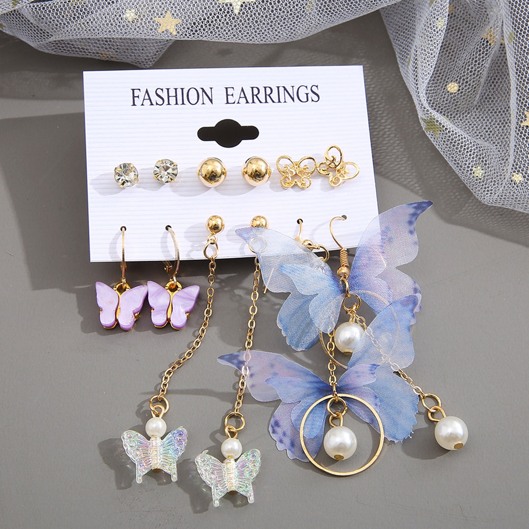 6 Pairs Dangle Earrings Long Ear Studs for Banquet Image 4