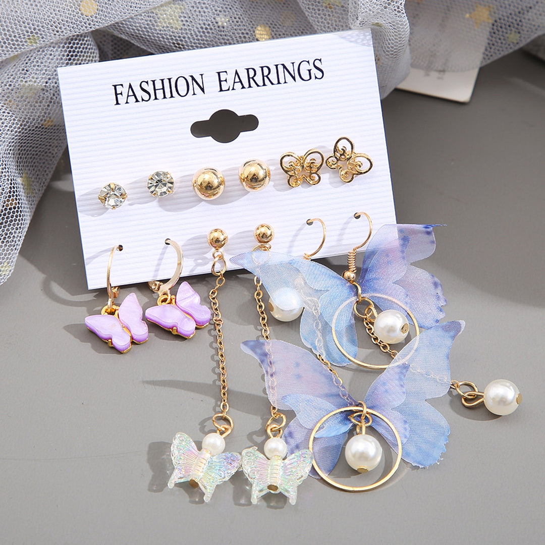 6 Pairs Dangle Earrings Long Ear Studs for Banquet Image 7