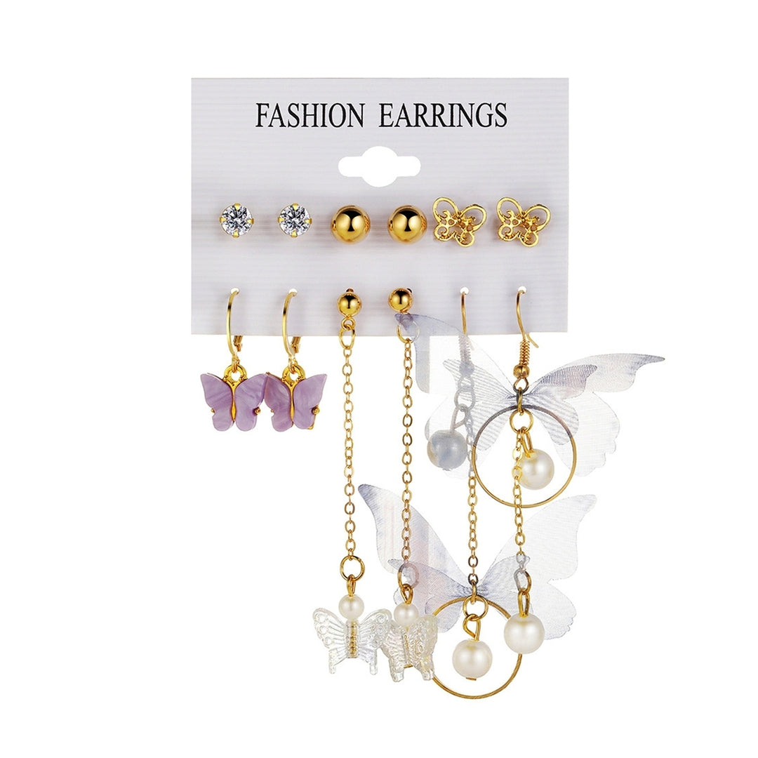 6 Pairs Dangle Earrings Long Ear Studs for Banquet Image 9