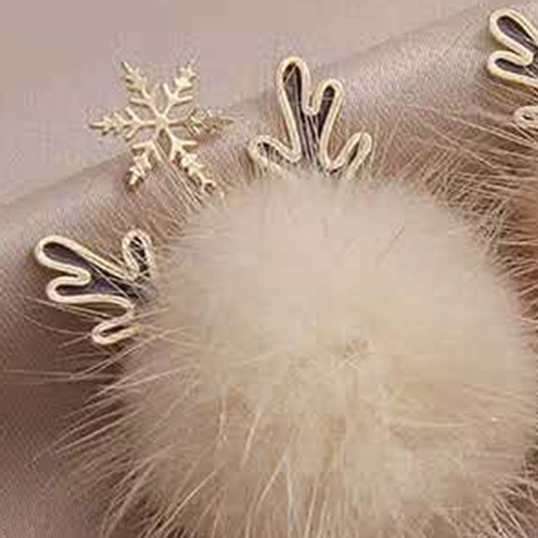 1 Pair Drop Earrings Tassel Design Spherical Elk Antlers Imitated Mink Hair Geometric Women Earrings for Dating Image 12