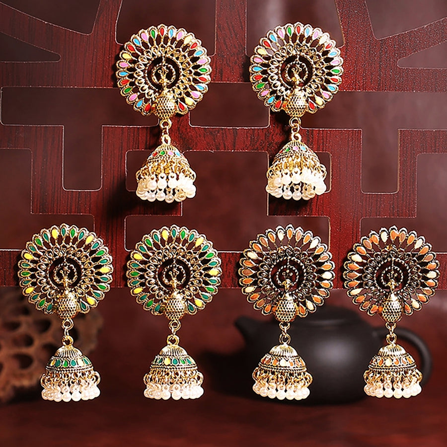 2Pcs Dangle Earrings Indian Jewelry for Daily Wear Image 1