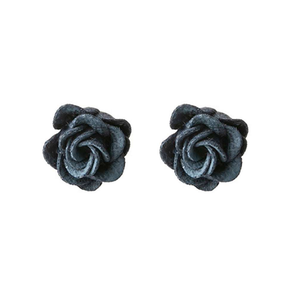 1 Pair Women Earrings Dark Style Exquisite Ear Decoration Personality Blue Enchantress Rose Retro Ear Studs for Dating Image 2