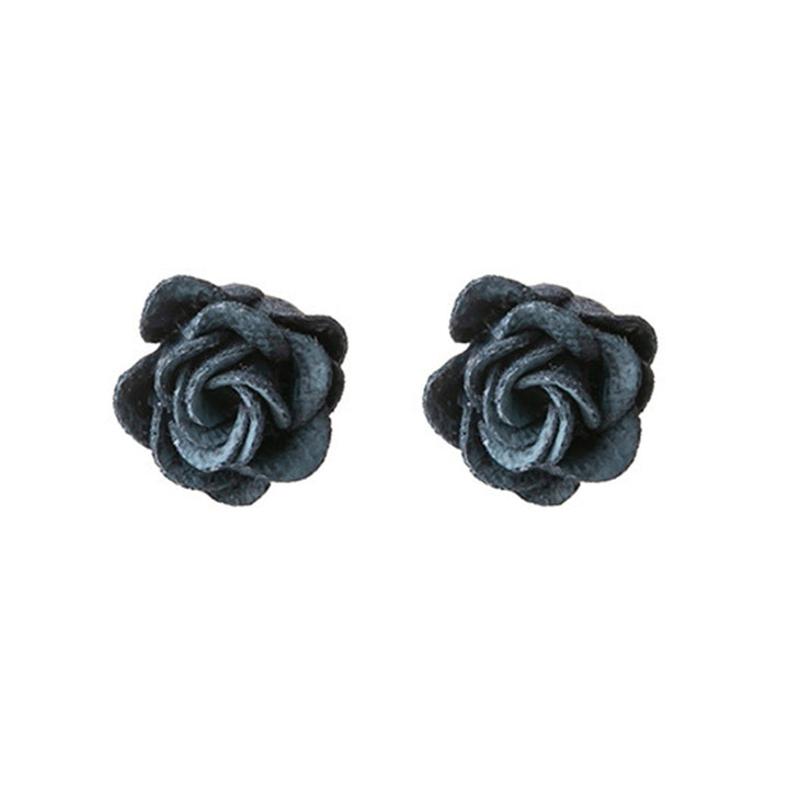 1 Pair Women Earrings Dark Style Exquisite Ear Decoration Personality Blue Enchantress Rose Retro Ear Studs for Dating Image 1