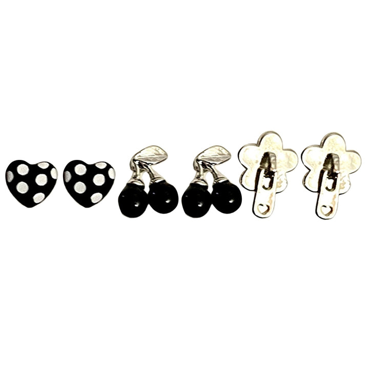 1 Set Women Earrings Sweet Cool Gothic Multi-styles Elegant Gift Alloy Love Heart Shaped Hoop Dangle Stud Earrings Kit Image 6