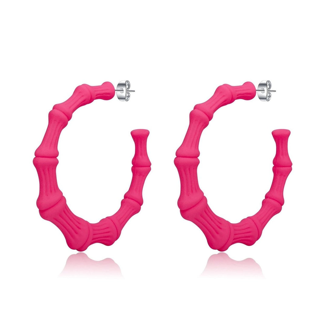 1 Pair Hoop Earrings Geometric Earrings for Daily Life Image 1