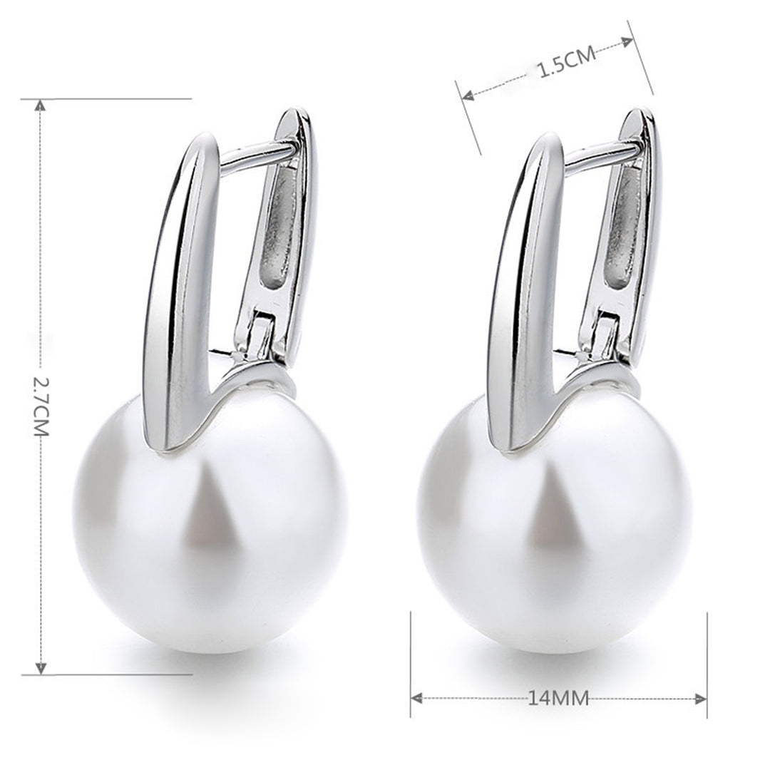 1 Pair Women Earrings Elegant Minimalist Retro Noble Gift Small High Gloss Faux Pearl Girls Earrings Jewelry Accessories Image 6