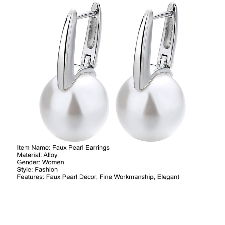 1 Pair Women Earrings Elegant Minimalist Retro Noble Gift Small High Gloss Faux Pearl Girls Earrings Jewelry Accessories Image 9