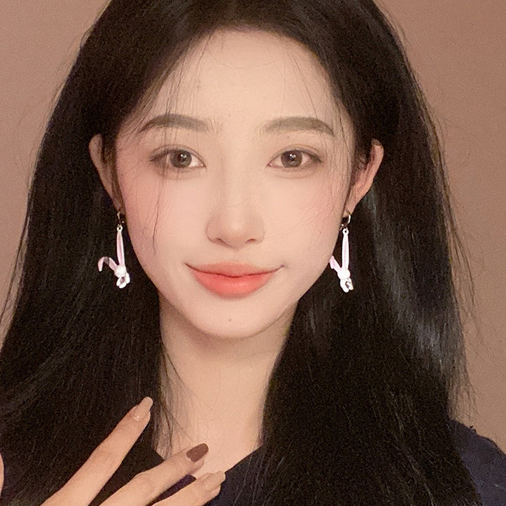 1 Pair Dangle Earrings Sweet Inlaid Rhinestone Korean Cartoon Rabbit Personality Piercing Earrings Jewelry Accessory Image 7