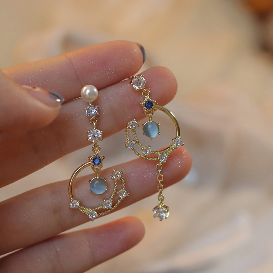 1 Pair Women Earrings Shiny Drop Earrings Jewelry Gift Image 1