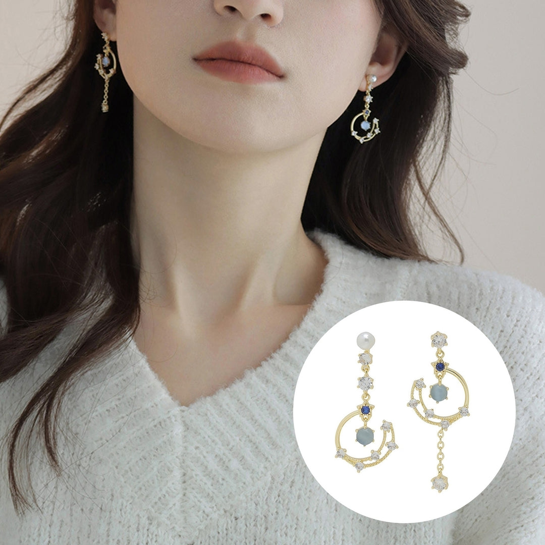 1 Pair Women Earrings Shiny Drop Earrings Jewelry Gift Image 2