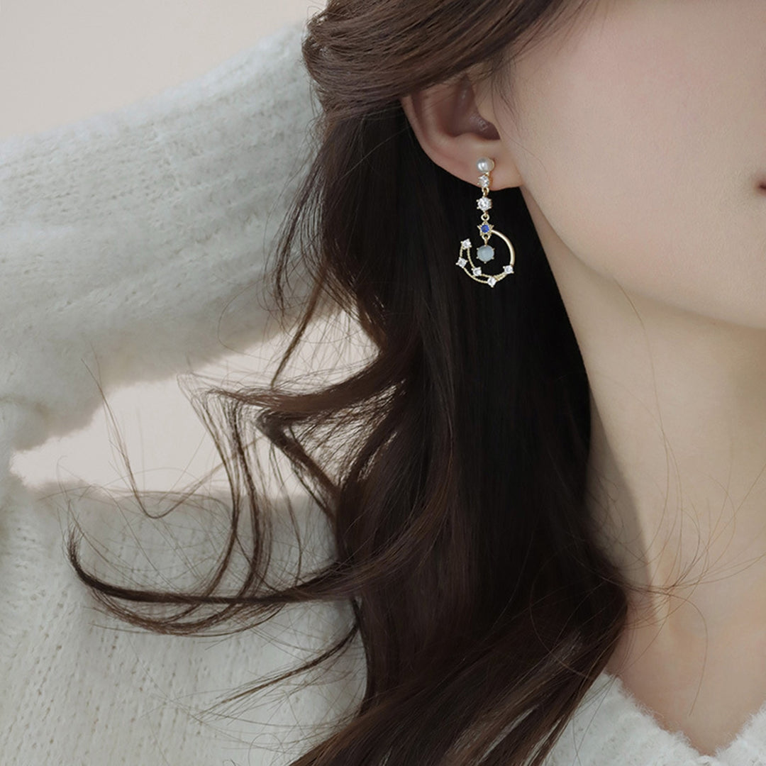 1 Pair Women Earrings Shiny Drop Earrings Jewelry Gift Image 9