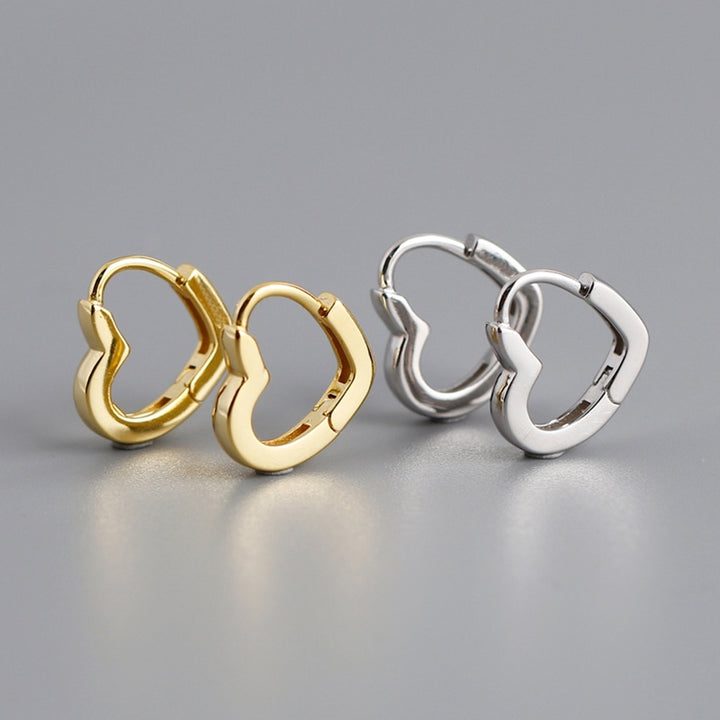 1 Pair Women Earrings Bohemian Hip Hop Golden Color Titanium Steel Love Heart Shape Ladies Earrings Fashion Jewelry Image 1