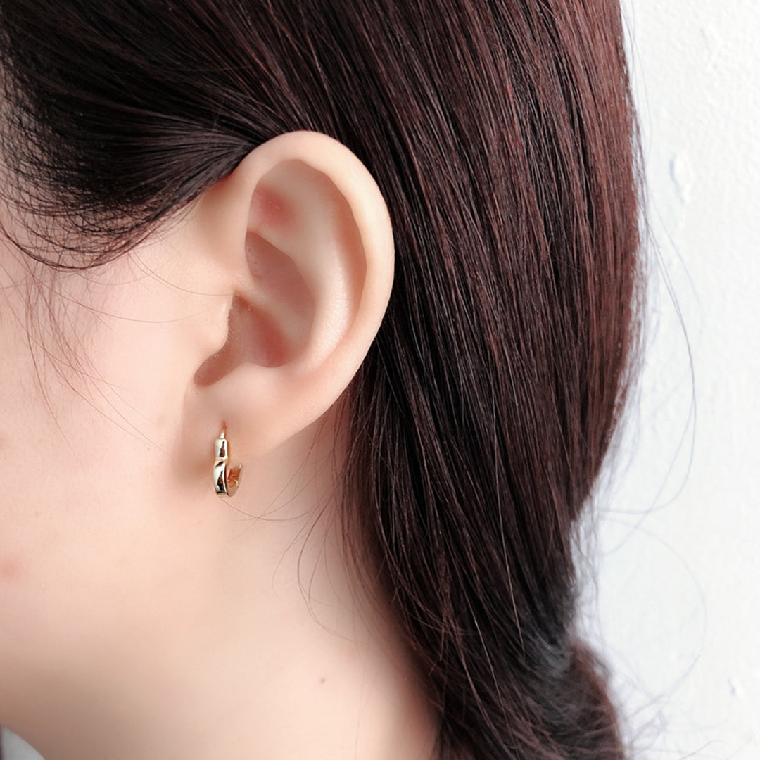 1 Pair Women Earrings Bohemian Hip Hop Golden Color Titanium Steel Love Heart Shape Ladies Earrings Fashion Jewelry Image 4