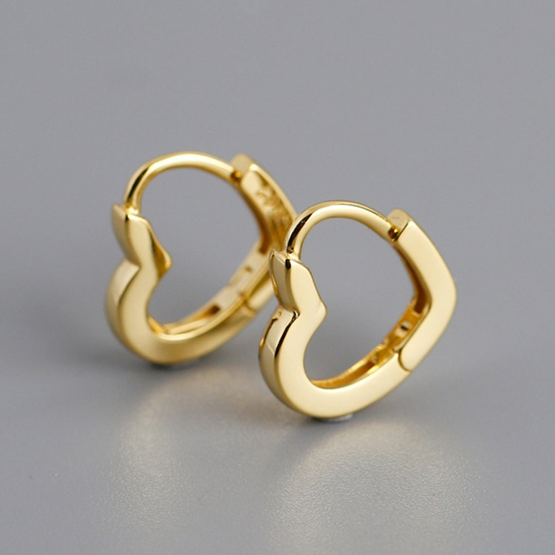 1 Pair Women Earrings Bohemian Hip Hop Golden Color Titanium Steel Love Heart Shape Ladies Earrings Fashion Jewelry Image 6