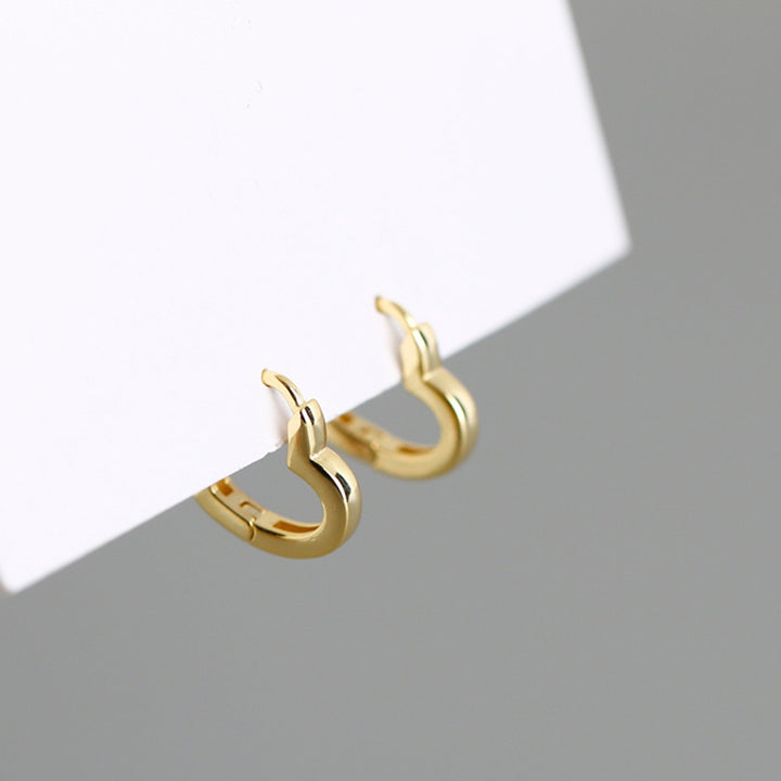 1 Pair Women Earrings Bohemian Hip Hop Golden Color Titanium Steel Love Heart Shape Ladies Earrings Fashion Jewelry Image 8
