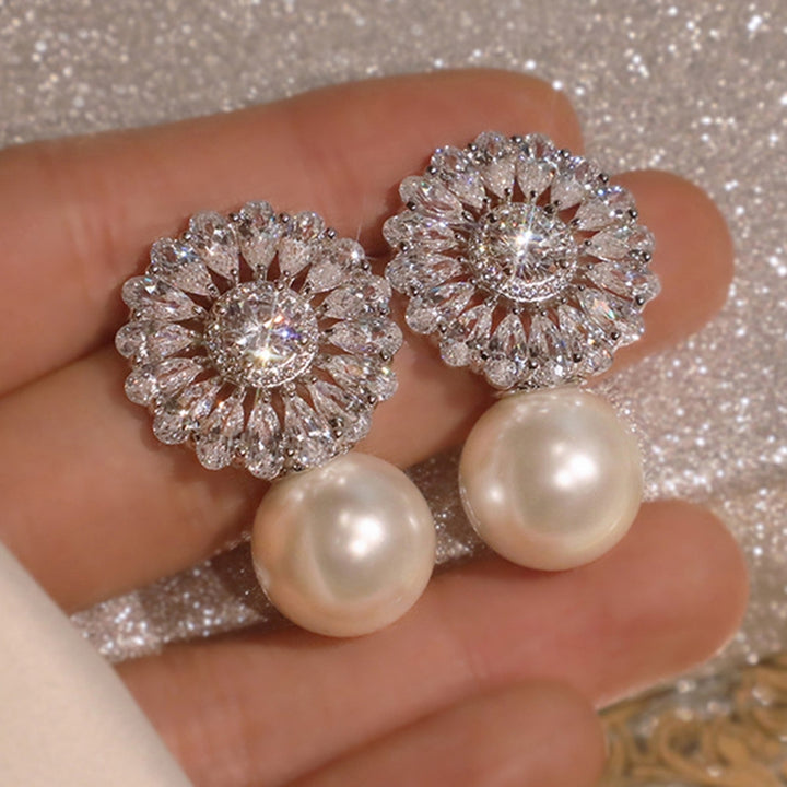 1 Pair Drop Earrings Pearl Earrings Engagement Jewelry Image 1