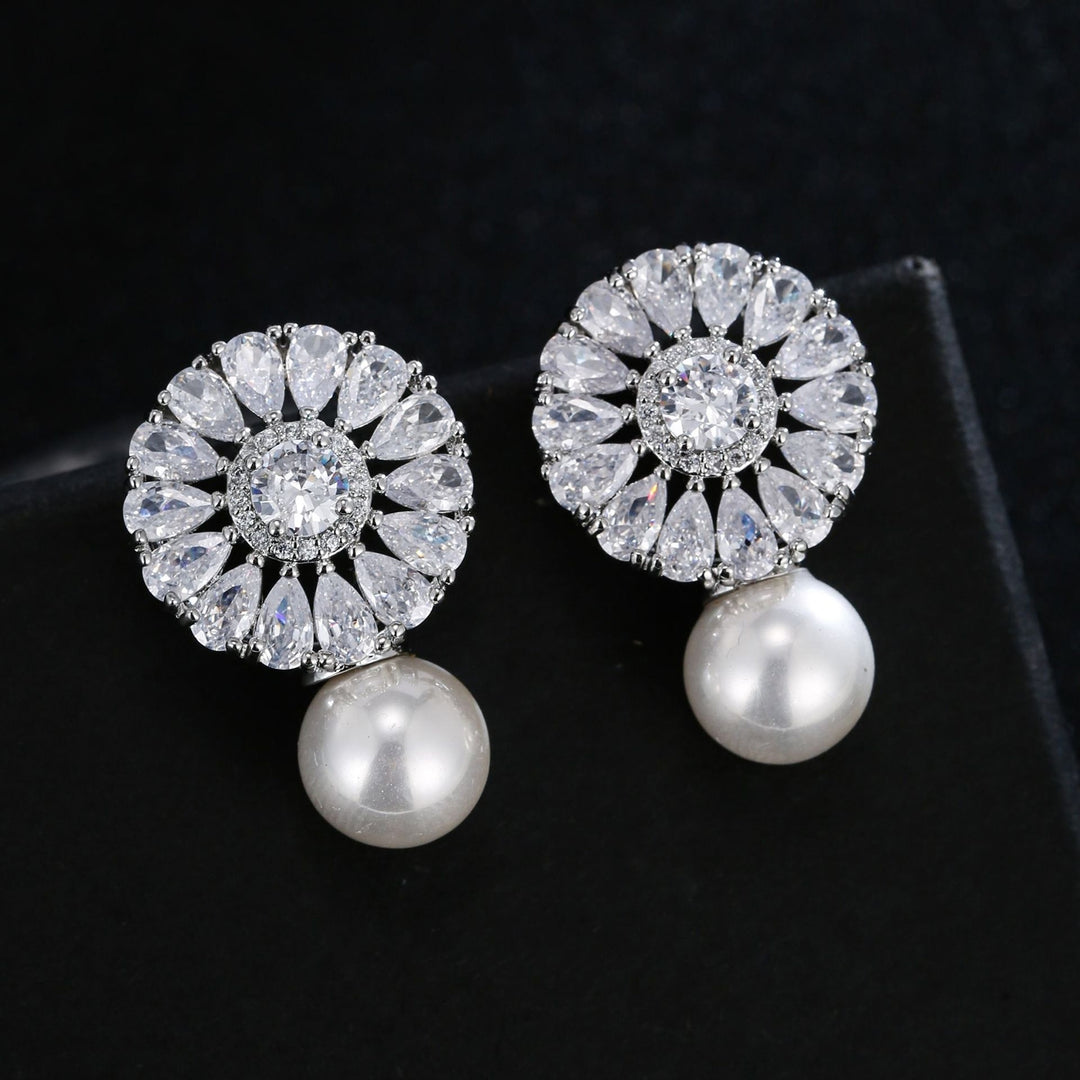 1 Pair Drop Earrings Pearl Earrings Engagement Jewelry Image 3