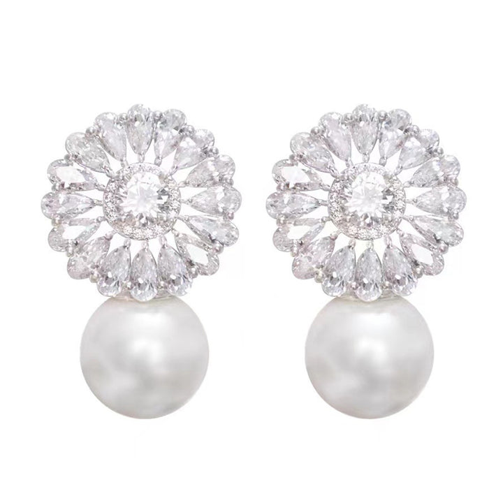 1 Pair Drop Earrings Pearl Earrings Engagement Jewelry Image 4