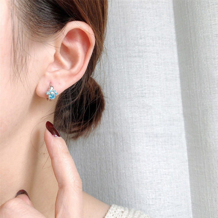 1 Pair Hoop Earrings Dainty Polished Small Cute Sparkling Rhinestone Cat Claw Huggie Earrings Fashion Jewelry Image 4