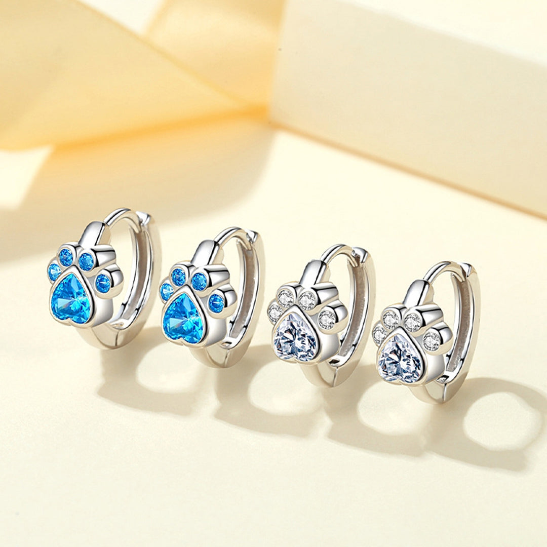 1 Pair Hoop Earrings Dainty Polished Small Cute Sparkling Rhinestone Cat Claw Huggie Earrings Fashion Jewelry Image 6