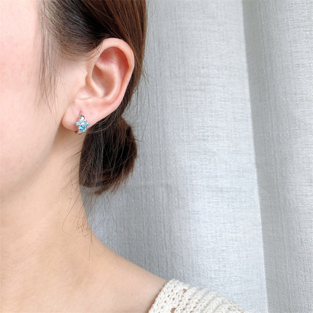 1 Pair Hoop Earrings Dainty Polished Small Cute Sparkling Rhinestone Cat Claw Huggie Earrings Fashion Jewelry Image 10