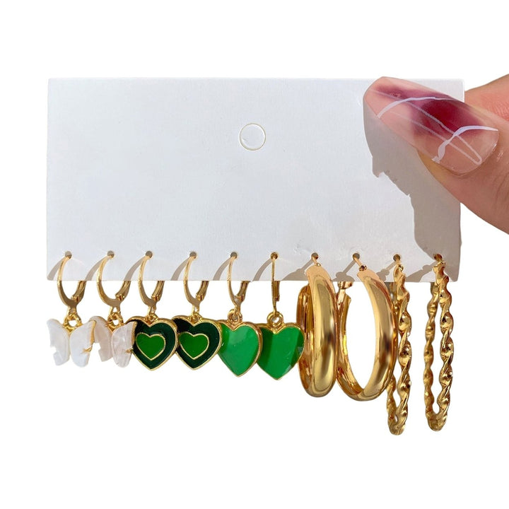 5 Pairs Hoop Earrings Earrings Fashion Jewelry Image 1