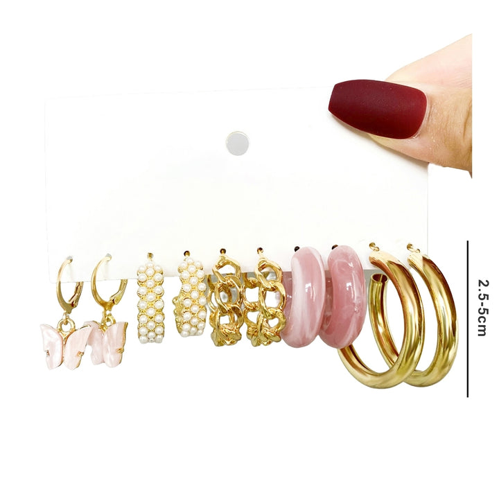 5 Pairs Hoop Earrings Earrings Fashion Jewelry Image 11