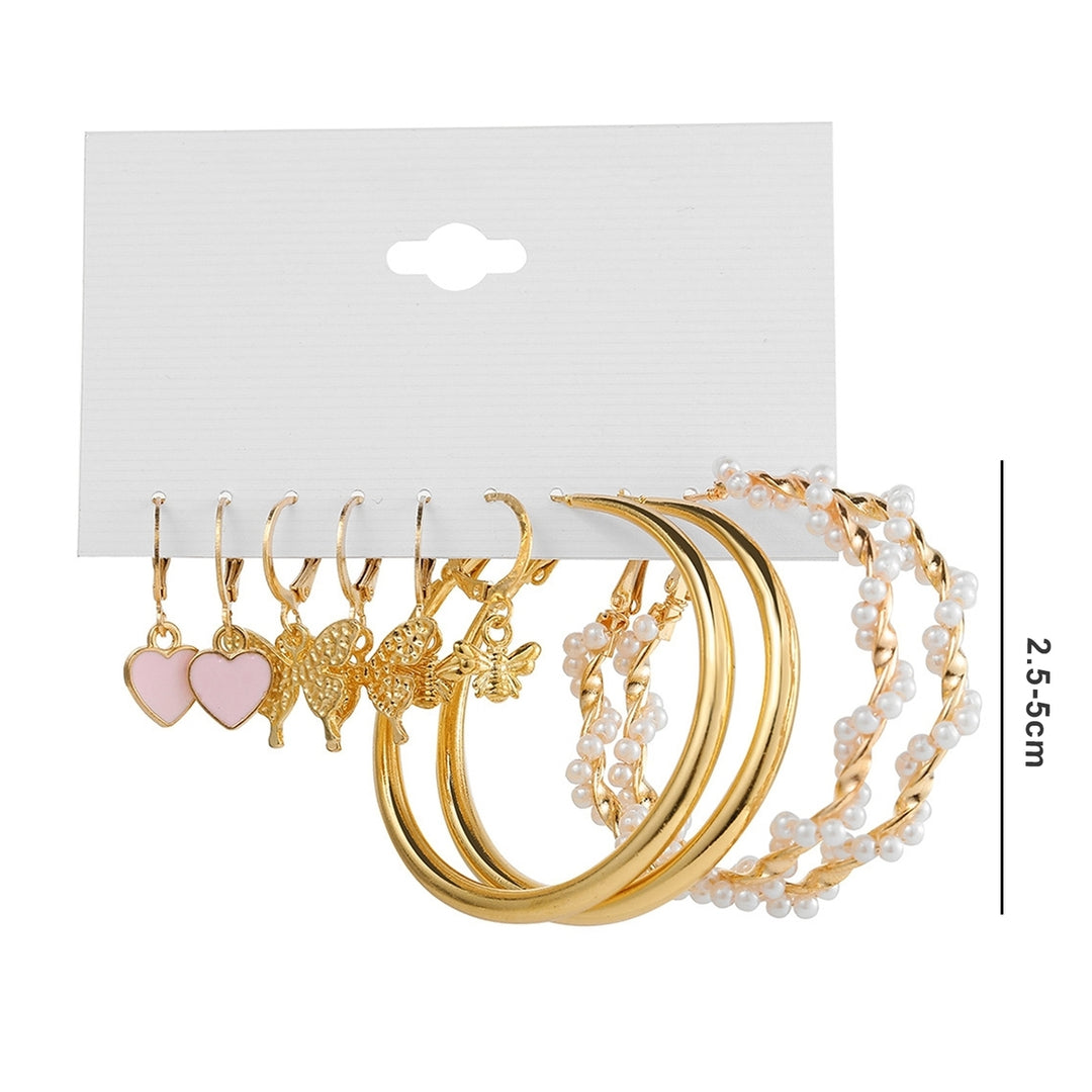 5 Pairs Hoop Earrings Earrings Fashion Jewelry Image 12