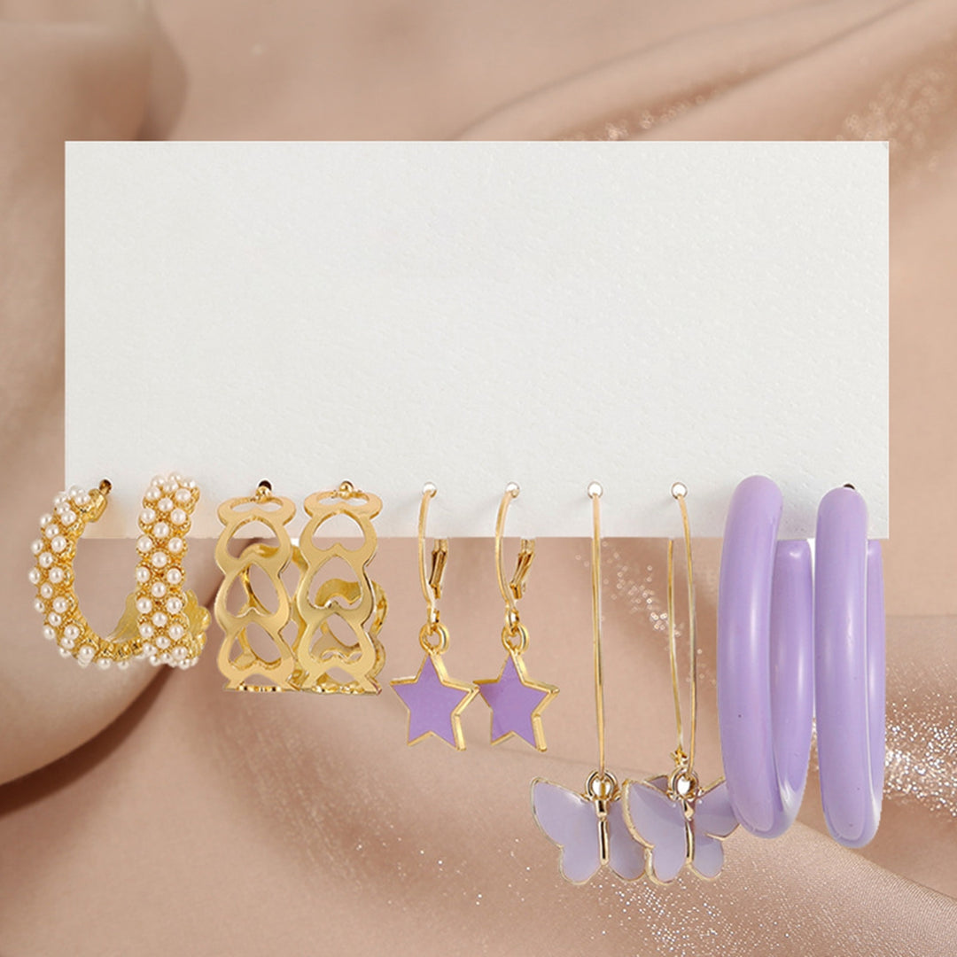 5 Pairs Women Earrings Earrings Jewelry Accessories Image 4