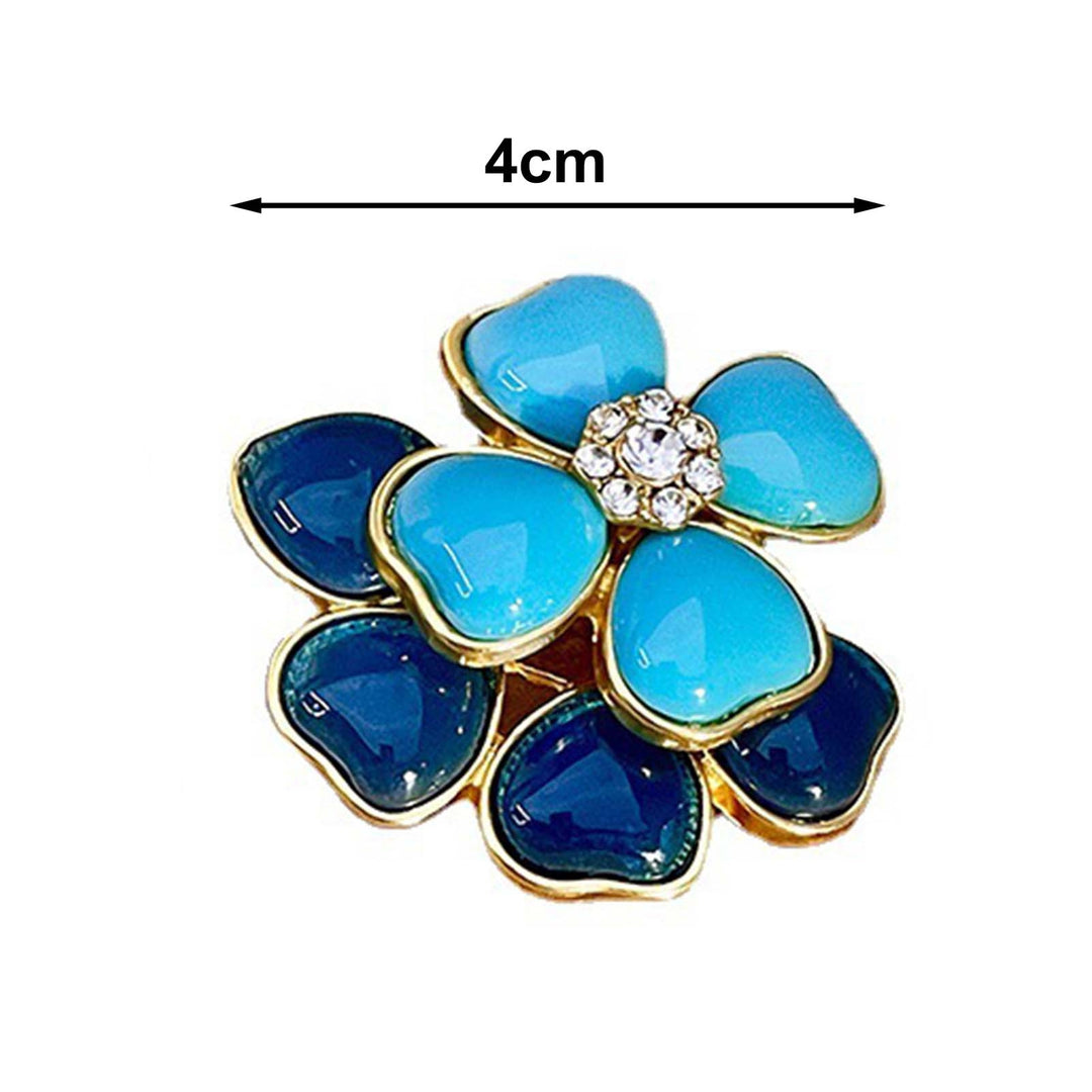 1 Pair Women Earrings Double Layered Geometric Enamel Three-dimensional Retro Decoration Blue Flower Shape Stud Earrings Image 6