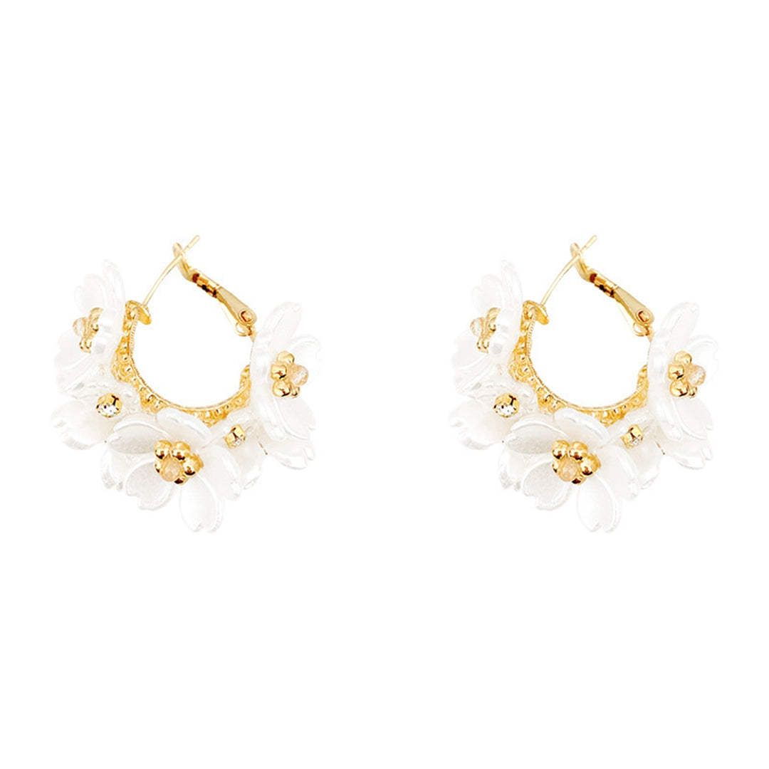 1 Pair Petal Earrings Vivid Earrings Female Ear Jewelry Image 4