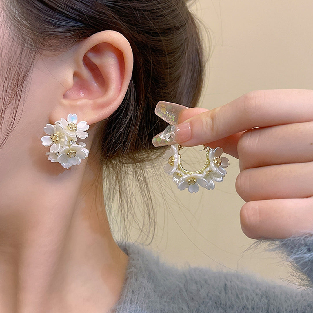 1 Pair Petal Earrings Vivid Earrings Female Ear Jewelry Image 7