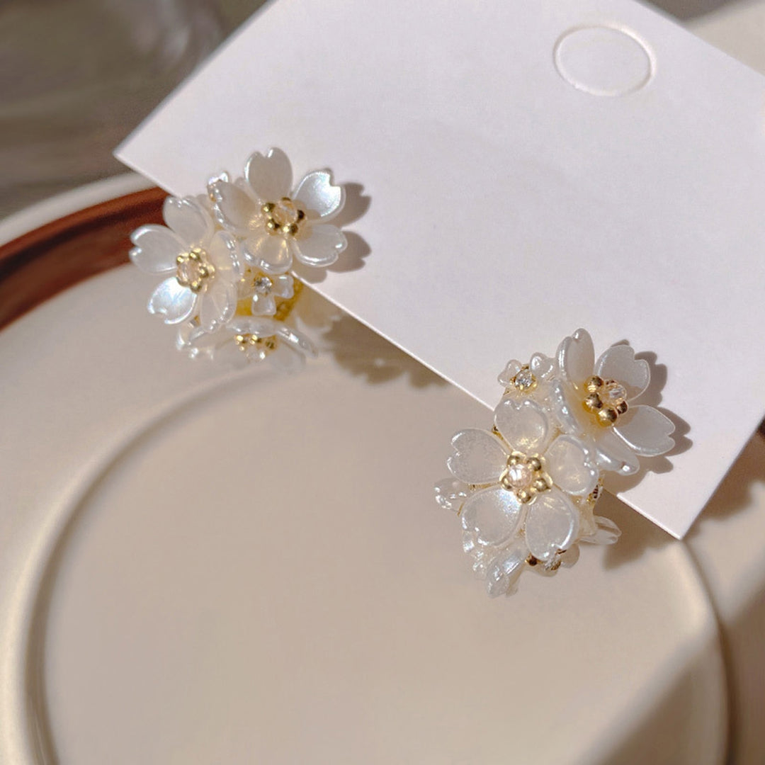 1 Pair Petal Earrings Vivid Earrings Female Ear Jewelry Image 8